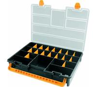 INTEC - Valigetta portaoggetti professionale con 23 scomparti rimovibili per viti, chiodi, piccoli pezzi | Cassetta degli attrezzi organizer per fai da te in polipropilene robusto 44,3 x 31,7 x 8 cm