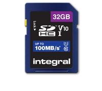 Integral 32GB HIGH SPEED SDHC/XC V10 100MB CLASS 10 UHS-I U1 SD (32GB SDHC UHS-1 U1 CL10 V10 UP TO 100MBS READ INTEGRAL)