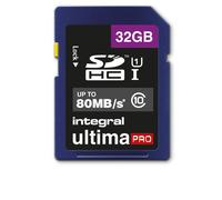 Integral 32GB ULTIMAPRO SDHC/XC 80MB CLASS 10 UHS-I U1 SD (32GB SDHC CL10 UHS 1 U1 80 MBS INTEGRAL) NEW
