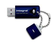 Integral 4GB Crypto Dual FIPS 140-2 Encrypted USB 3.0 unit flash USB USB tipo A 3.2 Gen 1 3.1 Gen 1 Blu (4GB HARDWARE ENCRYPTED USB 3.0 DRIVE SECURE DUAL PASSWORD ADMINUSER 256 AES FIPS 140-2 CRYPTO I