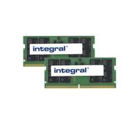 Integral 64GB [2x32GB] LAPTOP RAM MODULE DDR5 5600MHZ PC5-44800 UNBUFFERED NON-ECC 1.1V 2GX8 CL46 EQV. TO CT2K32G56C46S5 FOR CRUCIAL memoria (64GB [2x32GB] LAPTOP RAM MODULE DDR5 5600MTs PC5-44800 UNB