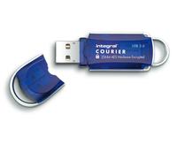 Integral 64GB Courier FIPS 197 Encrypted USB 3.0 unit flash USB USB tipo A 3.2 Gen 1 3.1 Gen 1 Blu Argento (64GB HARDWARE ENCRYPTED USB 3.0 DRIVE SECURE PASSWORD 256 AES FIPS 197 COURIER INTEGRAL) - N