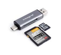 Integral Adattatore per lettore di schede di memoria microSD e SD, doppia estremità USB 3.0 e USB C, per iPhone 15/16 Plus/Pro/Pro Max, MacBook Pro/Air M1/M2/M3/M4, iPad, PC, laptop, smartphone