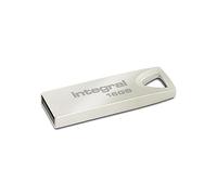 Integral Arc 16GB USB 2.0 Type-A Metallic USB flash drive - USB flash drives (USB 2.0, Type-A, Windows 7 Home Basic, Windows 7 Home Premium, Capless, Metallic, 0 - 60 °C)