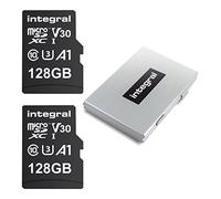 Integral Confezione da 2 schede Micro SD da 128 GB, scheda di memoria video ad alta velocità SDXC fino a 100 MB s velocità di lettura e 50 MB s velocità di scrittura V30 C10 U3 UHS-I A1