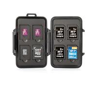 Integral Custodia per schede di memoria con 16 scomparti, organizer per schede SDXC/SDHC, per 8 schede SD + 8 Micro SD, antiurto, antistatico, con guarnizione antipolvere, porta carte portatile e