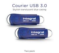 Integral Chiavetta 3-PK USB 32 Giga - Chiavetta USB 3.0 Courier Blue fino a 100 MB/s