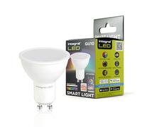 Integral Lampadina LED Smart GU10 dimmerabile con WiFi da 2,4 GHz, luce bianca calda, fredda e luce diurna, 2700 K-6500 K, 350 lm, 4,9 W (equivalente a 50 W), controllata da app, compatibile con Alexa