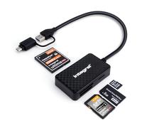 Integral Lettore di schede di memoria 4 in 1, adattatore USB 3.0 e USB C a microSD, SD, Compact Flash, MS Duo/Pro - per iPhone 15/16 Plus/Pro/Pro Max, MacBook Pro/Air, iPad, PC, laptop, tablet,