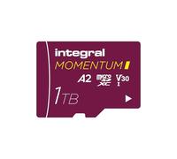 Integral Momentum I - Scheda microSDXC da 1 TB, fino a 210 MB/s in lettura, 180 MB/s in scrittura, V30, U3, A2-4K/5K UHD per GoPro, droni DJI, Action e 360 Cams - Impermeabile, antiurto, robusta