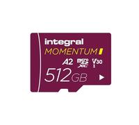 Integral Momentum I - Scheda microSDXC da 512 GB, fino a 210 MB/s in lettura, 180 MB/s in scrittura, V30, U3, A2-4K/5K UHD per GoPro, droni DJI, Action e videocamere a 360 gradi, impermeabile