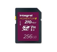 Integral Momentum I - Scheda SDXC V30 U3 da 256 GB, fino a 210 MB/s in lettura, 180 MB/s in scrittura, per DSLR, mirrorless e videocamere, video 4K UHD e modalità Burst, impermeabile, antiurto