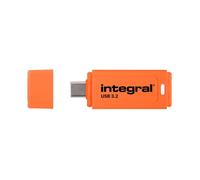 Integral Neon-C INFD64GBNEONCOR3.2 unità flash USB 64 GB USB tipo-C 3.2 Gen 1 [3.1 Gen 1] Nero (64GB USB-C 3.2 GEN1 DRIVE [USB3.1 USB3.0] NEON-C ORNG UP TO R-150 W-30 MBS INTEGRAL)