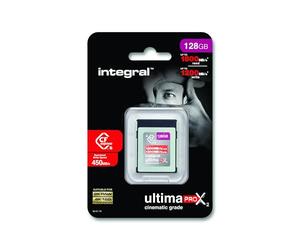 Integral Scheda di memoria CFexpress da 128 GB tipo B 2.0, 8K RAW e 4K 120 FPS 1800 MB/s in lettura, velocità di scrittura 1200 MB/s, scrittura sostenuta 450 MB/s progettata per il direttore della