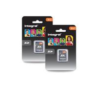 Integral Scheda di memoria SD da 2 GB (Secure Digital), confezione da 2, compatibile con dispositivi legacy, fotocamere, lettori MP3, videocamere e altro ancora