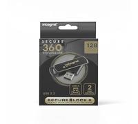 Integral Secure360 - Chiavetta USB 3.0 da 128 GB con crittografia software a 256 bit, doppia partizione funzionante e crittografata, protezione intelligente da attacchi con password e involucro