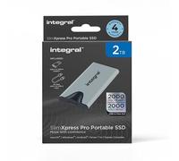 Integral SlimXpress Pro - Hard disk esterno portatile da 2 TB, USB C, 2000 MB/s di lettura/scrittura, USB 3.2 Gen 2x2, compatto, Plug & Play, compatibile con Mac, PC Windows, Android, Xbox