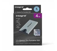 Integral SlimXpress Pro - Hard disk esterno portatile da 4 TB, USB C, 2000 MB/s di lettura/scrittura, USB 3.2 Gen 2x2, compatto, Plug & Play, compatibile con Mac, PC Windows, Android, Xbox