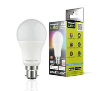 Integral Smart GLS B22 - Confezione da 4 lampadine LED dimmerabili, 2,4 GHz, luce bianca calda, fredda e luce diurna, 2700 K-6500 K, 806 lm, 8,5 W (equivalente a 60 W), controllata da app, compatibile