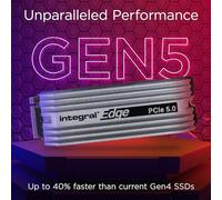Integral SSD Edge 1TB Gen5 M.2 2280 NVMe con dissipatore di calore - Fino a 11.000 MB/s in lettura e 8500 MB/s in scrittura - Giochi, editing video e foto, design, rendering 3D e altro ancora - Unità