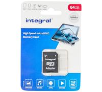 Integral UltimaPro - Memory Card 64 GB microSDHC/XC 100MB/s Class 10 UHS-I U1/ V10 + Adapter