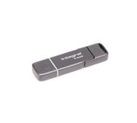 Integral USSD SlimXpress - Chiavetta USB 3.2 Gen 2x1 da 512 GB, doppia porta Type-C e Type-A, SSD portatile, lettura fino a 550 MB/s e scrittura fino a 500 MB/s. Design sottile e resistente in metallo