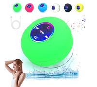 Integralz Shower Speaker, Integralz Speaker, Bathroom Waterproof Wireless Bluetooth Speakers with LED Light, Mini Bluetooth Shower Speaker Waterproof Suction, for Bathroom And Outdoors (Green)