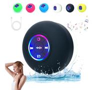 Integralz Shower Speaker, Integralz Speaker, Bathroom Waterproof Wireless Bluetooth Speakers with LED Light, Mini Bluetooth Shower Speaker Waterproof Suction, for Bathroom And Outdoors (Black)