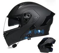 Integrated Bluetooth Motorcycle Helmet, Modular Full Face Motorcycle Helmet, ECE Certified Full Face Motorcycle Helmets with Double Visor(C6,XL(61~62cm))