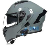Integrated Bluetooth Motorcycle Helmet, Modular Full Face Motorcycle Helmet, ECE Certified Full Face Motorcycle Helmets with Double Visor(C3,M(57~58cm))