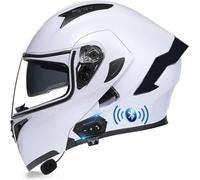 Integrated Bluetooth Motorcycle Helmet, Modular Full Face Motorcycle Helmet, ECE Certified Full Face Motorcycle Helmets with Double Visor(C2,M(57~58cm))