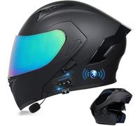 Integrated Bluetooth Motorcycle Helmet, Modular Full Face Motorcycle Helmet, ECE Certified Full Face Motorcycle Helmets with Double Visor(C7,M(57~58cm))