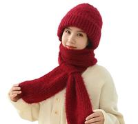 Integrated Ear Protection Windproof Cap Scarf, Winter Warm Knitted Hat Scarf, Thickening Beanie Hat Scarf
