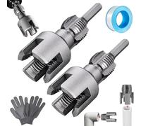 Integrated Internal & External Pipe Threading Tool, 2025 Electric Drill Compatible PVC Pipe Threader Kit, PVC Threading Tool Kit, 2 In 1 Rethreading Tool for Water Pipes, 1/2" and 3/4" (2PC, 3/4)