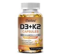 Integratore di vitamina K2 (MK7) D3 5000 UI, capsule vegetariane, immunità