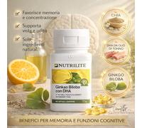 Integratore Ginkgo Biloba + DHA -Nutrilite -100 Capsule - Memoria & Mente Attiva
