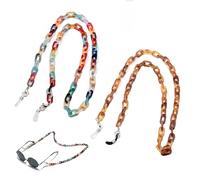 Integrity.1 2 Pezzi Acrilico Occhiali da Sole Catene, Regolabile Laccetti per Occhiali Catenella, Donne Catena per Occhiali Acrilico, Accessori Cordone per Occhiali, Multicolore, taglia unica