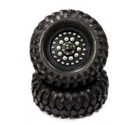 INTEGY Billet Machined H4 Spoke 1.9 Wheel & Tire Set (2) for Scale Crawler (O.D.