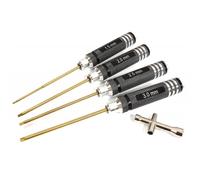 INTEGY Metric Size Allen Hex Wrench Set (1.5, 2, 2.5 & 3mm) w/ 4-Way Hex Nut Wre