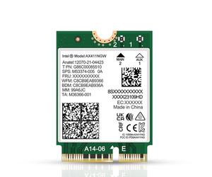 Intel AX411 WiFi 6E Adapter | Tri-Band Wireless | Up to 3.0 Gbps | CNVio2 M.2 Format for PCs | Bluetooth 5.3 Support | for Intel 12th Gen and Newer CPUs, Windows 10/11, Linux | Model AX411NGW (AX411)