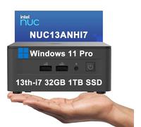 Intel NUC 13 Pro Mini PC (Intel 12-Core i7-1360P, 32GB RAM, 1TB SSD) Business Desktop Computer, 2X Thunderbolt 4, Wi-Fi 6E, BT 5.3, RJ45, Supporto 8K/4K Quad Display, Win 11 Pro, NUC13ANHI7