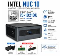 Intel NUC10i5FNK Mini PC Desktop i5-10210U Nero Con Alimentatore
