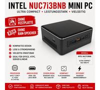 Intel NUC7i3BNB Mini PC Desktop Intel Core i3-7100U HDMI Senza RAM SSD #XB4