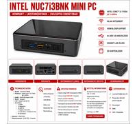 Intel NUC7i3BNB Mini PC Intel Core i3-7100U HDMI USB-C WLAN Nero