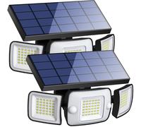 INTELAMP Faretti Solari a Led da Esterno 6000mAh Faretto Solare Proiettori per E