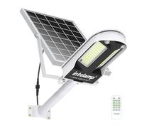 intelamp Lampada solare da esterno, doppio sensore, 12500 mAh, 3000 lm, proiettore solare per esterni, super luminoso, con telecomando, 4 modalità lampada solare per garage, strade e corsi