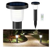 INTELAMP Luci Solari da Esterno con Telecomando 2 Pezzi Faretti Giardino Solari
