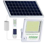 intelamp Proiettore solare esterno 3000LM 170LED con telecomando, 12000mAh lampada solare esterna rilevatore di movimento, IP65 impermeabile faretto solare (5m cavo) per giardino