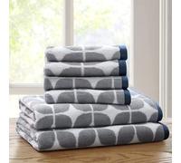 Intelligent Design Lita - Set di asciugamani da bagno in 100% cotone, design geometrico jacquard, altamente assorbenti, ad asciugatura rapida, qualità alberghiera e spa, per bagno, multicolore, grigio