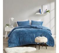 Intelligent Design Set copripiumino per letto king size, morbido tessuto felpato, retro in microfibra, 3 pezzi, leggero, super morbido, in velluto a costine, 2 federe, per tutte le stagioni, set di